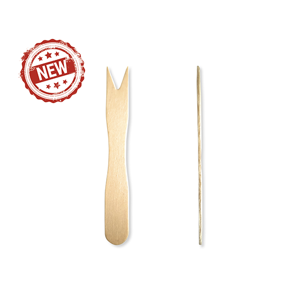 WOODEN MINI FORK V SHAPE 85mm+NEW